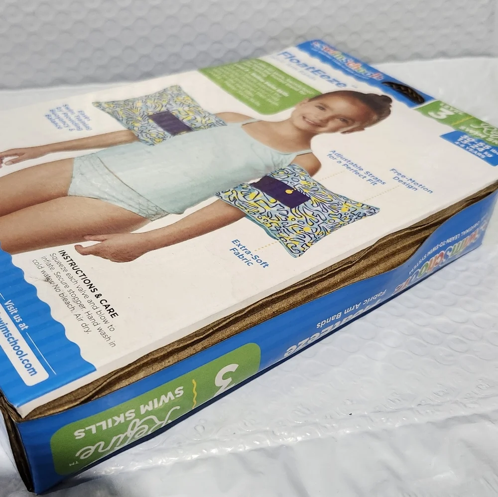 SwimSchool FloatEeze Soft Fabric Arm Bands Level 3 30-55 Ibs 4-6 Yrs Old 1 Pair